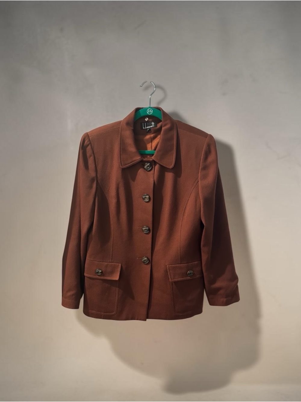 b.bennett Vintage Tailored Brown Blazer Size 12 Career Professional Academic - Picture 3 of 5